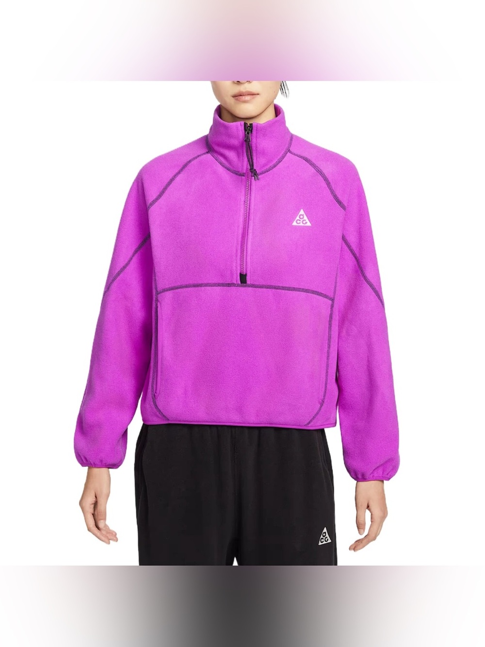 Nike ACG Wolf Tree Women's 1/2-Zip Top Fleece Jacket HJ0237-505 Purple NWT